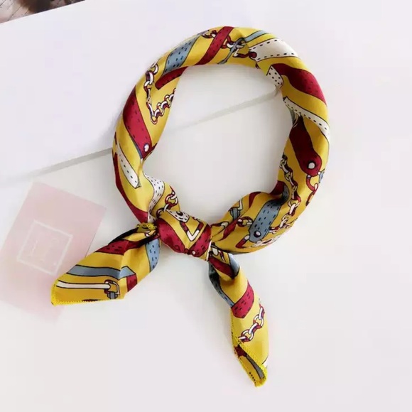 Accessories - The Bennie - Gold Patterned Neck Scarf